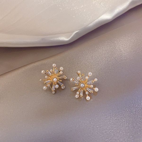 925 silver needle korean simple graceful firework pearl earrings elegant new simple stud frosty style eardrop women, Golden
925 silver needle korean simple graceful firework pearl earrings elegant new simple stud frosty style eardrop women, Golden