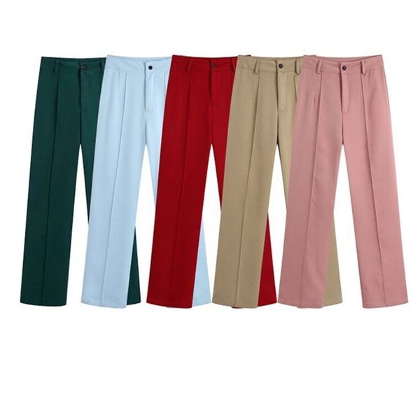traf women fashion with darts office wear straight pants vintage high waist zipper fly female trousers mujer 220325, Black;white
traf women fashion with darts office wear straight pants vintage high waist zipper fly female trousers mujer 220325, Black;white