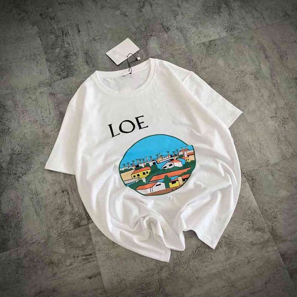loe luojia lovers printing resort capsule series men's and women's loose casual versatile round neck cotton short sleeve t-shirt, White
loe luojia lovers printing resort capsule series men's and women's loose casual versatile round neck cotton short sleeve t-shirt, White
