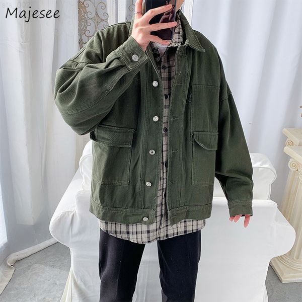 denim jackets men vintage streetwear baggy coats solid all-match tooling handsome jacket harajuku korean fashion hombre outwear t220716, Black;brown
denim jackets men vintage streetwear baggy coats solid all-match tooling handsome jacket harajuku korean fashion hombre outwear t220716, Black;brown