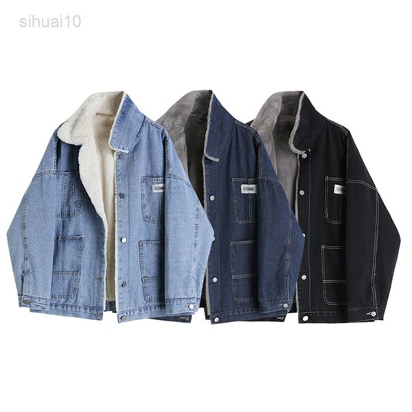 women denim jacket korean style loose boyfriend style oversized winter warm hong kong single breasted long sleeve female l220725, Black;brown
women denim jacket korean style loose boyfriend style oversized winter warm hong kong single breasted long sleeve female l220725, Black;brown