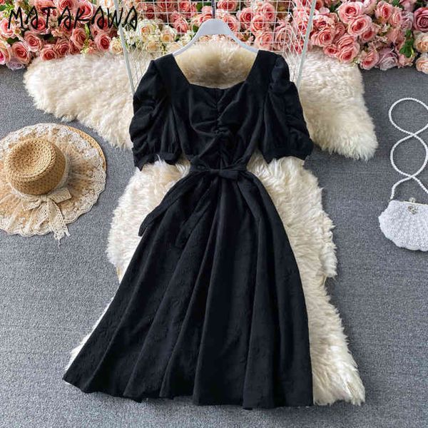 slim waist woman dress temperament aline dresses puff sleeve square neck jacquard robe summer korean vestidos 210506, Black;gray
slim waist woman dress temperament aline dresses puff sleeve square neck jacquard robe summer korean vestidos 210506, Black;gray