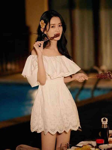 casual dresses sp spring and summer style zhao liying same sweet one shoulder embroidered dress women's, Black;gray
casual dresses sp spring and summer style zhao liying same sweet one shoulder embroidered dress women's, Black;gray