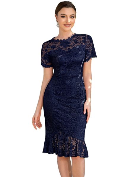 miusol mermaid hem lace bodycon dress j0eu#, Black;gray