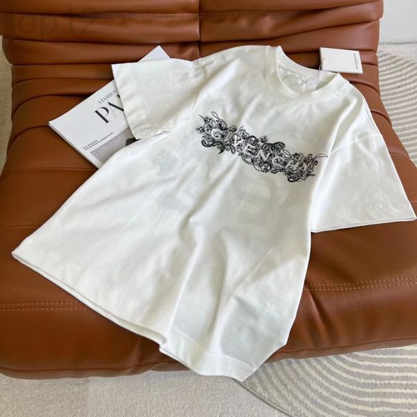 women's t-shirt designer chaopai 22 early spring new front and back pattern printing large area embroidery short sleeve t-shirt women&#, White
women's t-shirt designer chaopai 22 early spring new front and back pattern printing large area embroidery short sleeve t-shirt women&#, White