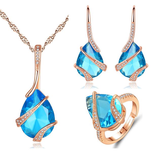 popular sea blue water drop zircon necklace earrings retro jewelry z necklace set 45cm chain, Silver
popular sea blue water drop zircon necklace earrings retro jewelry z necklace set 45cm chain, Silver
