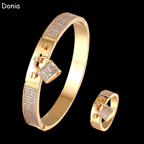 donia jewelry luxury bangle european and american fashion classic with lock titanium micro-inlaid zircon bracelet ring set lady designer, Black
donia jewelry luxury bangle european and american fashion classic with lock titanium micro-inlaid zircon bracelet ring set lady designer, Black