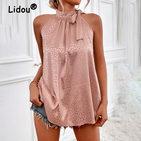 off shoulder halter lacing chiffon women's blouses elegant fashion solid sleeveless shirt pullover vest summer 220427, White
off shoulder halter lacing chiffon women's blouses elegant fashion solid sleeveless shirt pullover vest summer 220427, White