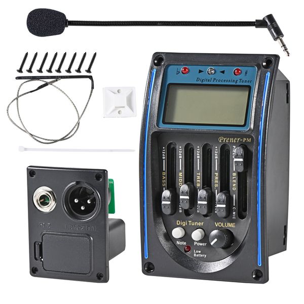 2 pcs wholesale acoustic guitar pickup 5 band eq equalizer guitar preamp piezo pickups tuner with mic lcd display
2 pcs wholesale acoustic guitar pickup 5 band eq equalizer guitar preamp piezo pickups tuner with mic lcd display