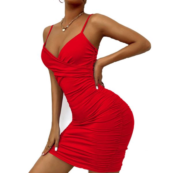 american summer dress v-neck suspender skirt 2022 new women's pleated hip dress, Black;gray
american summer dress v-neck suspender skirt 2022 new women's pleated hip dress, Black;gray