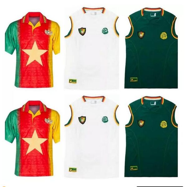 retro classic 1994 1995 2002 cameroon soccer jerseys eto'o mboma milla home away football vest tank shirt, Black;yellow
retro classic 1994 1995 2002 cameroon soccer jerseys eto'o mboma milla home away football vest tank shirt, Black;yellow