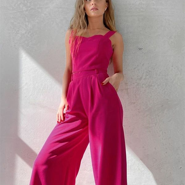 clacive summer sleeveless crop two piece sets womens outifits fashion pink pants set elegant high waist wide trouser suits 220509, White
clacive summer sleeveless crop two piece sets womens outifits fashion pink pants set elegant high waist wide trouser suits 220509, White