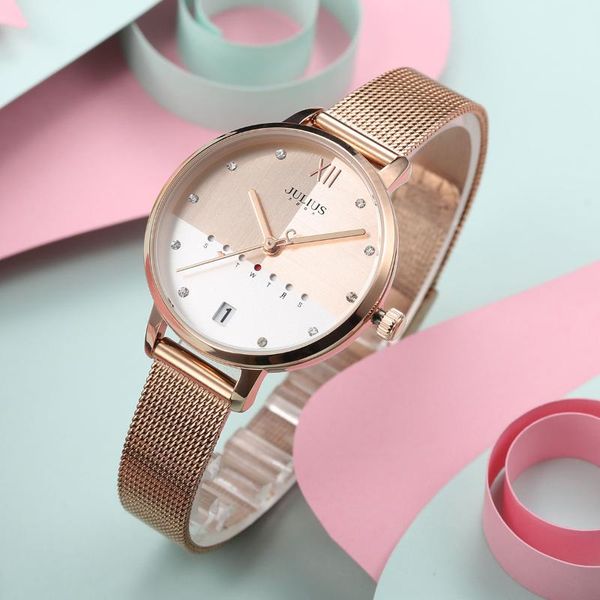 wristwatches auto date&week stainless steel simple women's watch japan quartz hours fashion clock bracelet girl's birthday gift, Slivery;brown
wristwatches auto date&week stainless steel simple women's watch japan quartz hours fashion clock bracelet girl's birthday gift, Slivery;brown
