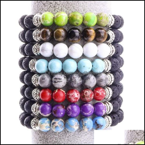 charm bracelets jewelry natural black lava stone tigers eye turquoise bracelet essential oil per diffuser for women men drop delivery 2021 2, Golden;silver
charm bracelets jewelry natural black lava stone tigers eye turquoise bracelet essential oil per diffuser for women men drop delivery 2021 2, Golden;silver