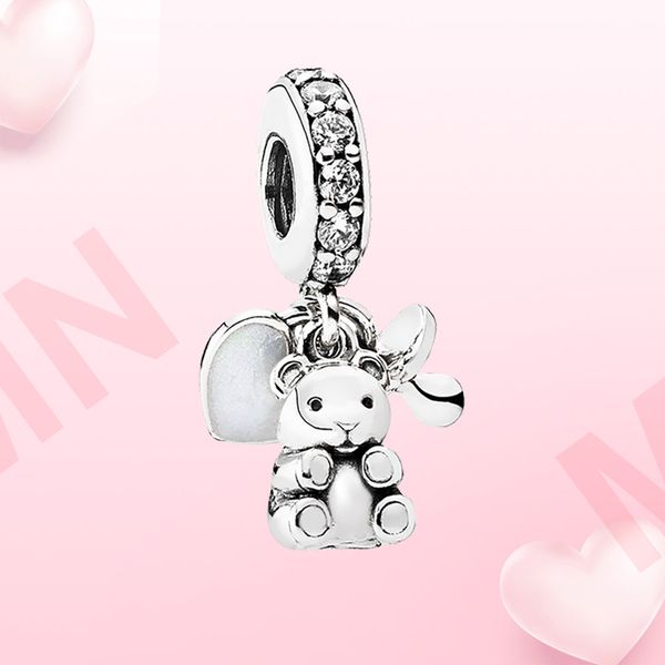 925 silver charm baby dangle charm heart pendant original fit pandora for women jewelry, Black
925 silver charm baby dangle charm heart pendant original fit pandora for women jewelry, Black