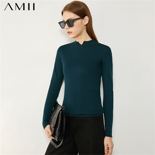 amii minimalism autumn winter women's sweater fashion solid slim fit stand collar sweaters for women pullover 12040593 201225, White;black
amii minimalism autumn winter women's sweater fashion solid slim fit stand collar sweaters for women pullover 12040593 201225, White;black
