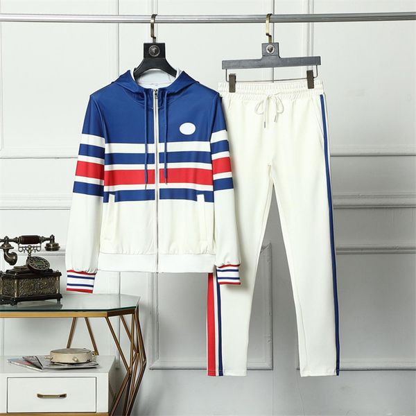2022 mens stripe tracksuits sets jogger sweatshirts sports sporting suit men women long pants jacket zipper designer sportswear set, Gray
2022 mens stripe tracksuits sets jogger sweatshirts sports sporting suit men women long pants jacket zipper designer sportswear set, Gray