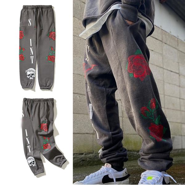 grey pants sweatpants men women rose print elastic waist pant joggers drawstring trousers, Black
grey pants sweatpants men women rose print elastic waist pant joggers drawstring trousers, Black