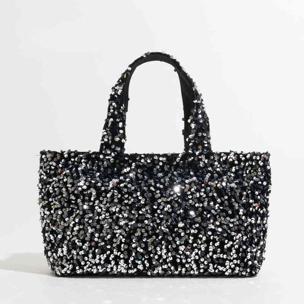 laser sparkling sequins women tote handbag large capacity shiny shopping bag fashion party evening purse 220704
laser sparkling sequins women tote handbag large capacity shiny shopping bag fashion party evening purse 220704