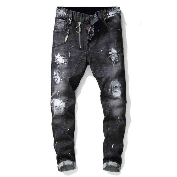 men's jeans autumn and winter tattered paint splicing men's slim stretch d2 jeans black beggars pants 1012 jplz, Blue
men's jeans autumn and winter tattered paint splicing men's slim stretch d2 jeans black beggars pants 1012 jplz, Blue