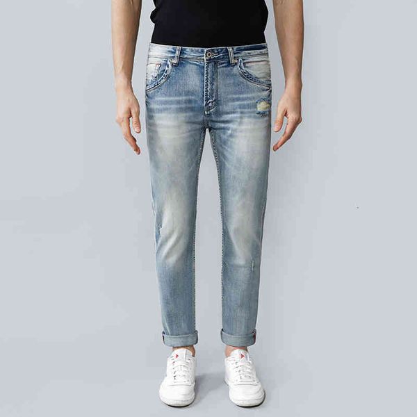 men's jeans light color straight barrel red ear denim jeans men's autumn hole fashion low rise casual long pants jzx7, Blue
men's jeans light color straight barrel red ear denim jeans men's autumn hole fashion low rise casual long pants jzx7, Blue