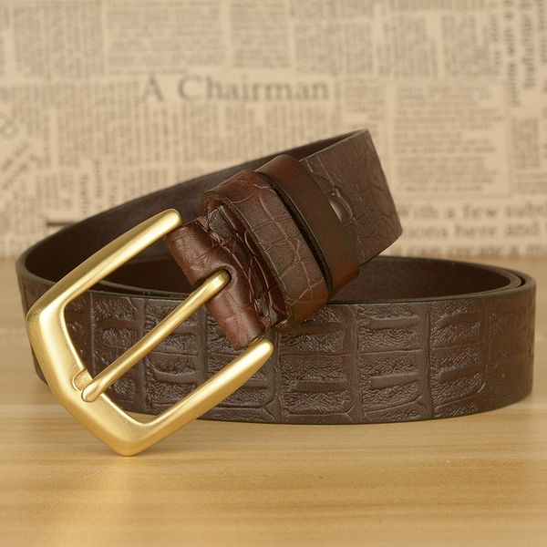 classic layer cowhide crocodile pattern men's belt copper buckle casual belt personalized denim trend fashion sports men belts unadjust, Black;brown
classic layer cowhide crocodile pattern men's belt copper buckle casual belt personalized denim trend fashion sports men belts unadjust, Black;brown