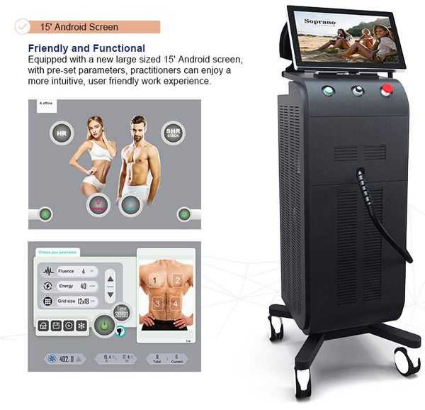 multifunctional dual head nd yag diode laser hair removal machine 755nm 808nm 1064nm 3 wave 600w high power 808 diodes laser skin rejuvenati, Black
multifunctional dual head nd yag diode laser hair removal machine 755nm 808nm 1064nm 3 wave 600w high power 808 diodes laser skin rejuvenati, Black