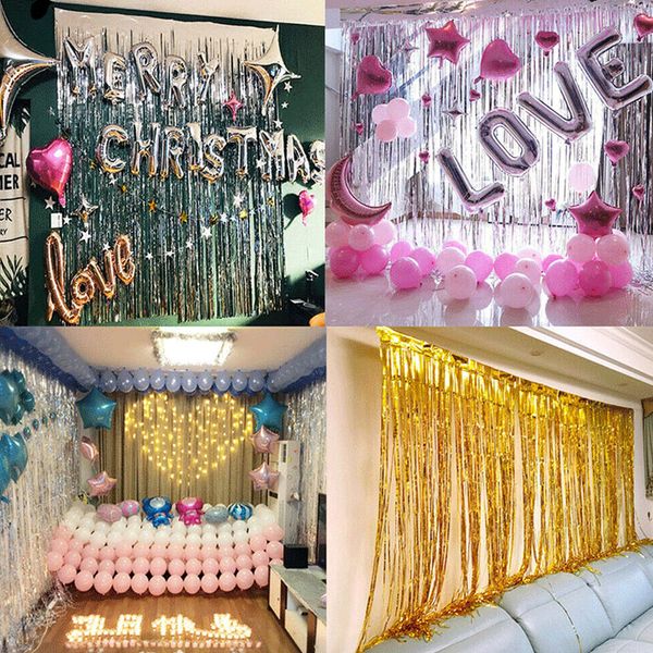 party favors wedding decoration supplies 1*2m rain tinsel foil curtain birthday anniversary baby shower wall p zone backdrop
party favors wedding decoration supplies 1*2m rain tinsel foil curtain birthday anniversary baby shower wall p zone backdrop
