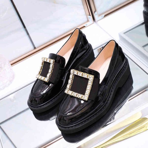 dress shoes square buckle single shoes women's leather thick soled leffer in the early autumn of zrhq, Black
dress shoes square buckle single shoes women's leather thick soled leffer in the early autumn of zrhq, Black