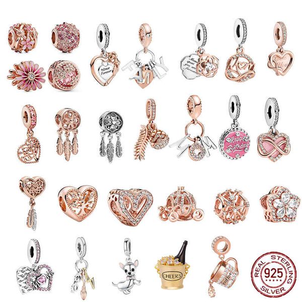 rose gold pink daisy charms fit original pandora bracelet beads 925 sterling silver woman luxury jewelry pendant gift making, Black
rose gold pink daisy charms fit original pandora bracelet beads 925 sterling silver woman luxury jewelry pendant gift making, Black