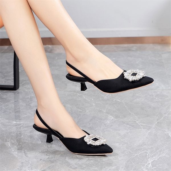 summer women sandals s shoes pointed toe shallow nude pink low heel back strappy 220721, Black
summer women sandals s shoes pointed toe shallow nude pink low heel back strappy 220721, Black