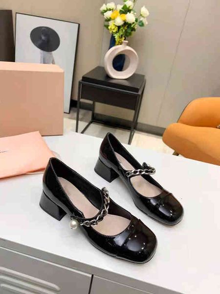 dress shoes miu mary jane single shoes spring and summer thick heels women's one-sided buckle casual sandals, Black
dress shoes miu mary jane single shoes spring and summer thick heels women's one-sided buckle casual sandals, Black