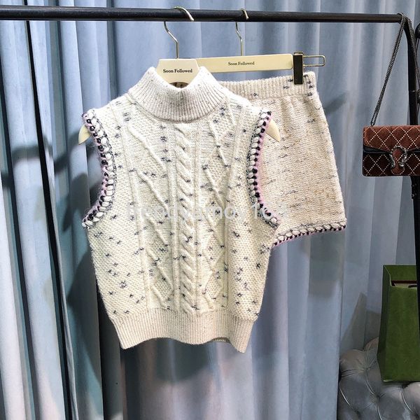 women's knits & tees high neck sweater vest knitted suit female autumn linggebo dot contrast gold thread sleeveless cashmere + shorts, White
women's knits & tees high neck sweater vest knitted suit female autumn linggebo dot contrast gold thread sleeveless cashmere + shorts, White