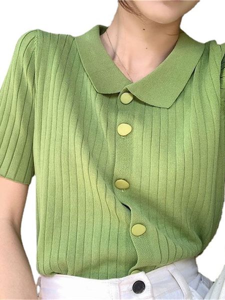 cardigan women solid short sleeve knitted turn-down collar summer casual all-match slim button up students korean style, White;black
cardigan women solid short sleeve knitted turn-down collar summer casual all-match slim button up students korean style, White;black