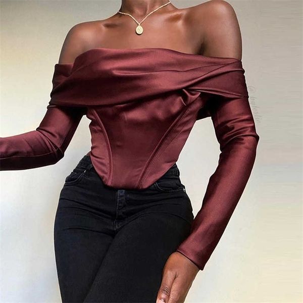 deat women off shoulder slash neck blouse solid color long sleeve slim shirt fashion spring summer 11b2 210709, White
deat women off shoulder slash neck blouse solid color long sleeve slim shirt fashion spring summer 11b2 210709, White