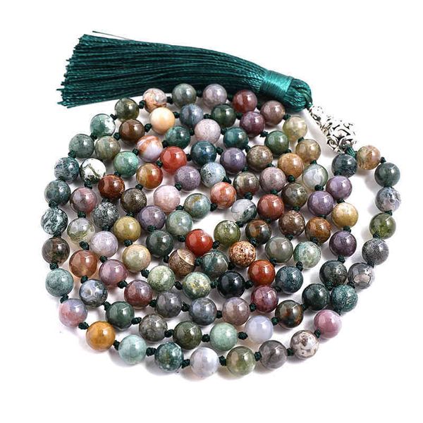 8mm indian onyx 108 mala beaded knotted tibetan tassel necklace meditation yoga blessing spirit japamala jewelry, Silver
8mm indian onyx 108 mala beaded knotted tibetan tassel necklace meditation yoga blessing spirit japamala jewelry, Silver