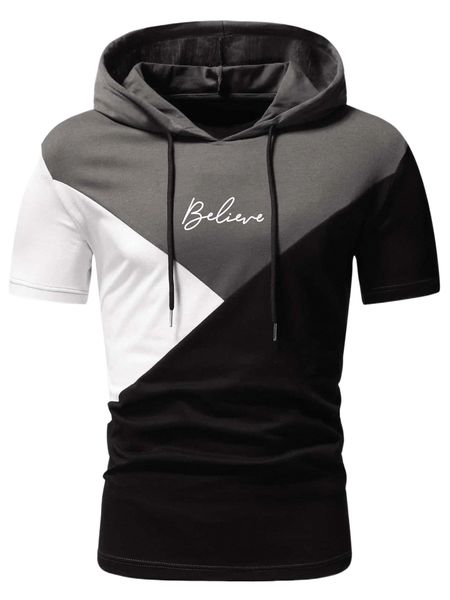 extended sizes men letter graphic color block drawstring hooded tee i6kt#, White;black
extended sizes men letter graphic color block drawstring hooded tee i6kt#, White;black