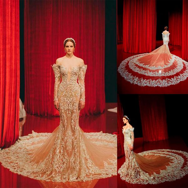 gold mermaid wedding dress with long sleeve beads applique strapless organza formal occasion custom made tulle floor-length, White
gold mermaid wedding dress with long sleeve beads applique strapless organza formal occasion custom made tulle floor-length, White