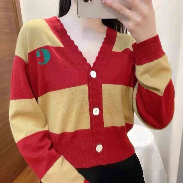 women's sweaters spring college aging sense v-neck lace red and yellow stitching letter embroidered cashmere knitted cardiga, White;black
women's sweaters spring college aging sense v-neck lace red and yellow stitching letter embroidered cashmere knitted cardiga, White;black