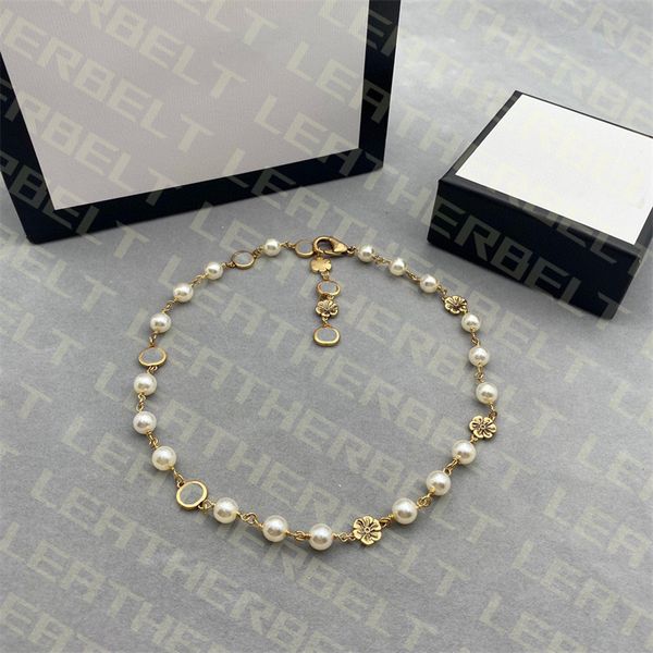 classic pearl chain necklace gold flower pendant retro party jewelry chic letter necklaces christmas gift for women, Silver
classic pearl chain necklace gold flower pendant retro party jewelry chic letter necklaces christmas gift for women, Silver
