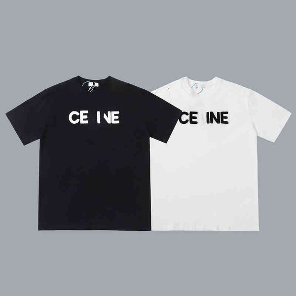women's t-shirt high version cel classic basic towel embroidered letters casual men's and women's loose short sleeve t-shirt, White
women's t-shirt high version cel classic basic towel embroidered letters casual men's and women's loose short sleeve t-shirt, White