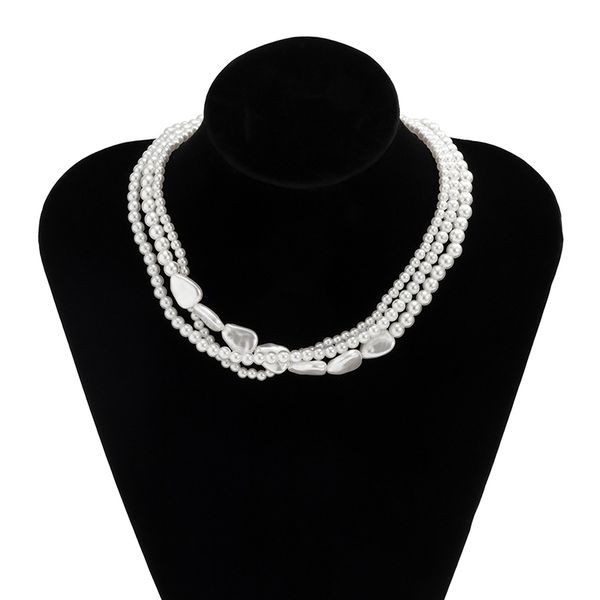 retro imitation pearl beaded necklaces stacked baroque collar with a small circle bead chain is versatile multilayer elegant clavicle neckl, Silver
retro imitation pearl beaded necklaces stacked baroque collar with a small circle bead chain is versatile multilayer elegant clavicle neckl, Silver