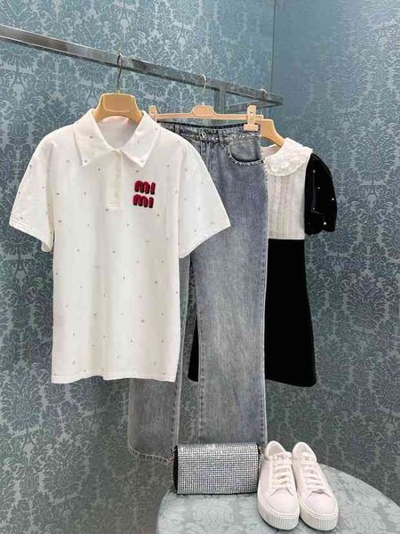 spring and summer new color contrast three-dimensional towel embroidered letters all over the sky star inlaid diamond polo, White
spring and summer new color contrast three-dimensional towel embroidered letters all over the sky star inlaid diamond polo, White