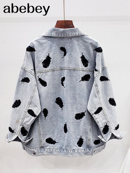 embroidered feathers denim jacket women 2022 spring bomber jacket coat female chic women outwear veste femme ropa de mujer, Black;brown
embroidered feathers denim jacket women 2022 spring bomber jacket coat female chic women outwear veste femme ropa de mujer, Black;brown