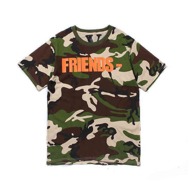 

Designer Fashion Hoodie Couple Hoodies casual loose hoodie Street Fashion Brand Vlones Short Sleeve Camouflage Orange Big v Loose Friends Hip Hop Couple T-shirt, Color fan