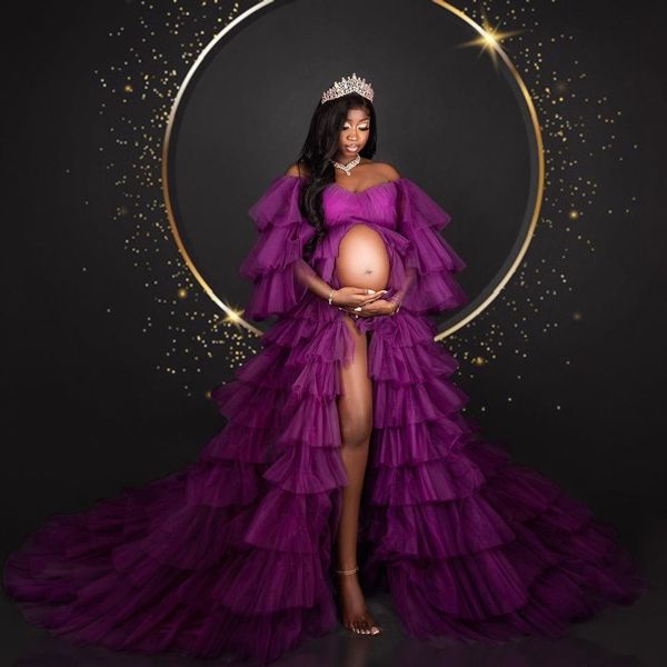 purple prom dresses for women 2022 baby shower gowns tier ruffles maternity dress long sleeve customise celebrity robes, Black
purple prom dresses for women 2022 baby shower gowns tier ruffles maternity dress long sleeve customise celebrity robes, Black