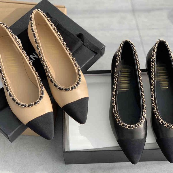 sandals small fragrance autumn ballet foot cover leather versatile pointed color matching metal chain shallow mouth flat sole women's s, Black
sandals small fragrance autumn ballet foot cover leather versatile pointed color matching metal chain shallow mouth flat sole women's s, Black