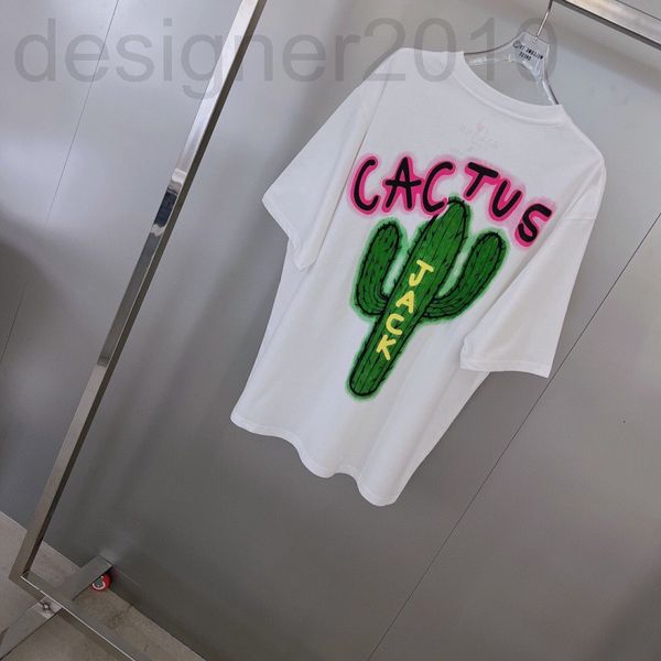 women's t-shirt designer super loose t-shirt with colorful cactus on the back tfht, White
women's t-shirt designer super loose t-shirt with colorful cactus on the back tfht, White