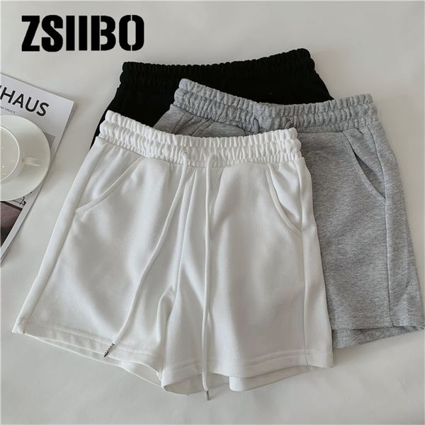 cottoncontaining solid color sports shorts womens summer loose high waist casual slimming outer wear running home pants 220527, White;black
cottoncontaining solid color sports shorts womens summer loose high waist casual slimming outer wear running home pants 220527, White;black