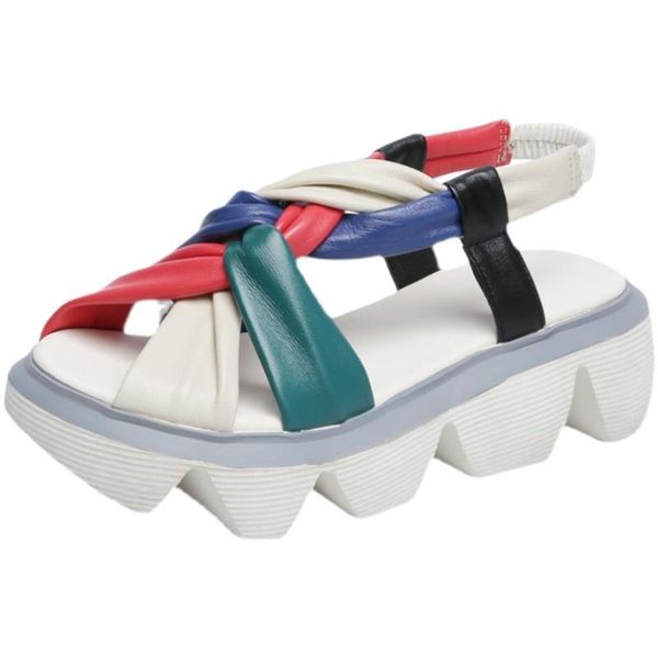 2022 sponge cake platform sandals summer fashion matching color foot massage outdoor anti-skid deodorant personality cool slippers, Black
2022 sponge cake platform sandals summer fashion matching color foot massage outdoor anti-skid deodorant personality cool slippers, Black